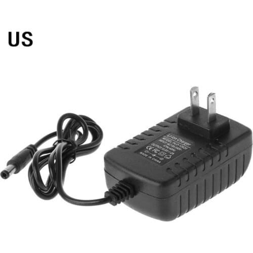 P82F EU /US Plug 12.6V 2A 18650 Lithium Battery Charger DC 5.5MM x 2.1MM Portable Charger Constant Current Voltage