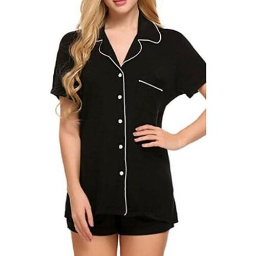 Women Sexy Pajamas Sets Dot Short Sleeve Shirts Shorts Homewear Sleepwear Ladies Casual Clothes Costume Summer New 2019