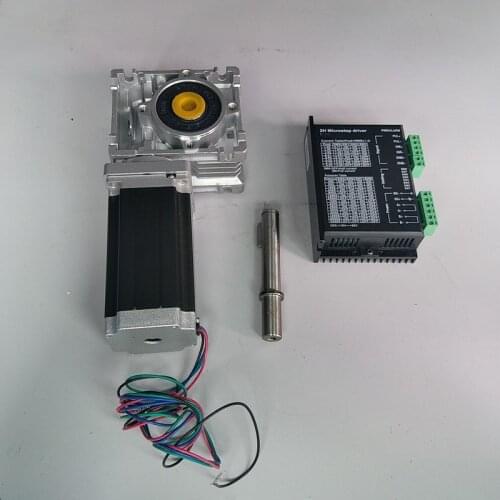 20:1 RV040 Worm Gearbox Speed Reducer 18mm output Shaft Stepper Motor Driver Nema34 8.5Nm 1210Oz-in 2ph 4 Wires for CNC Router