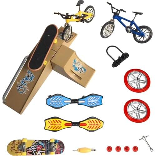 1Set Mini Scooter Two Wheel Scooter Childrens Educational Toys Finger Scooter Bike Fingerboard Skateboard Color Random