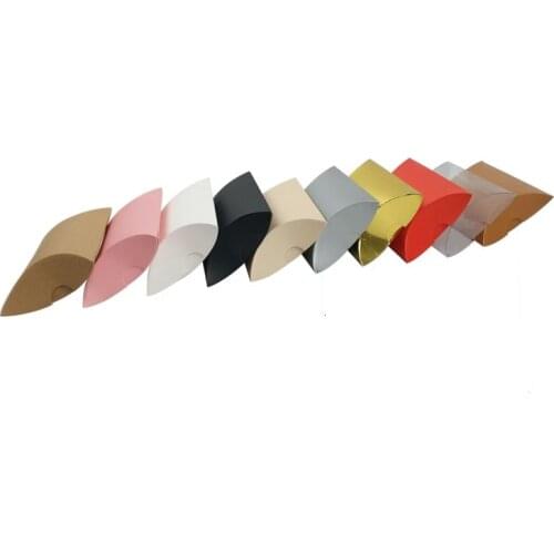 25/50pcs Candy Box Bag New Craft Paper Pillow Shape Wedding Favor Gifts Boxes Pie Party Box Bags Eco Friendly kraft Promotion