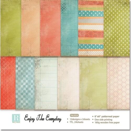 6" 12 Sheets Enjoy Everyday Scrapbooking Origami Art Background Paper Pad Card Making DIY Photo Ablum Craft Paper Pack