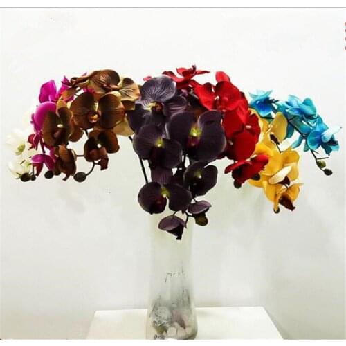 6pcs Moth Orchids Phalaenopsis Fske Butterfly Orchid Flower 10 heads/piece 8 Colors for Wedding Decorative Artificial Flowers
