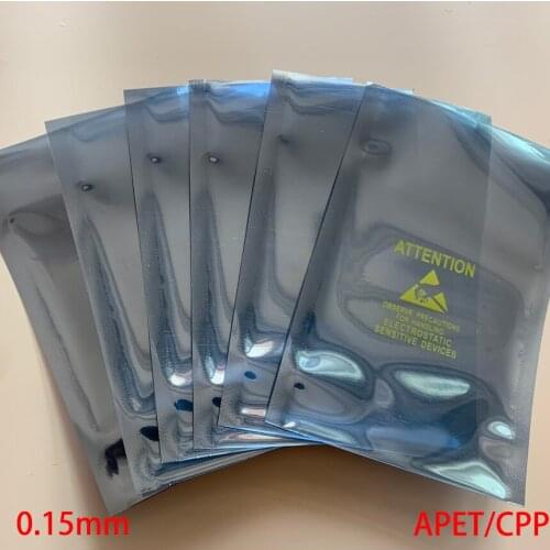 9*13cm 9x13cm 10*15cm 10x15cm Disk AL Foil APET CPP Open Top Translucent Attention Printed ESD Anti Static Pouch Storage Bag