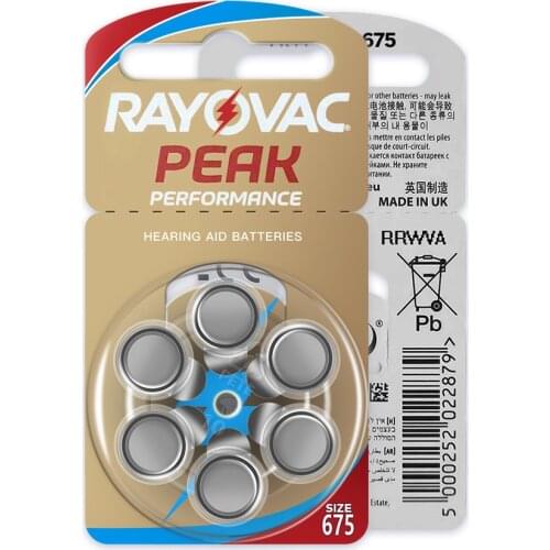 Laifa Rayovac Peak New Zinc Air Hearing Aid Batteries1.45V 675A A675 675 PR44 Hearing Aid Battery