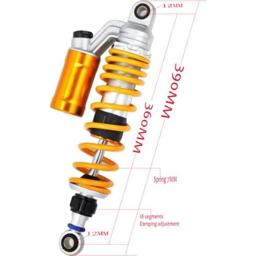 2pcs 360mm Motorcycle Air Shock Absorber Rear Suspension for HONDA SUZUKI Kawasaki Aprilia YMAHA Yellow