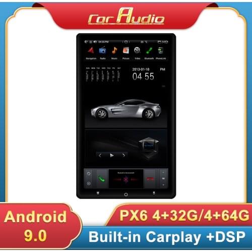 13.6 inch Android 9.0 Tesla style Car Radio Audio Stereo Multimedia Universal 4G+64GB Car GPS DVD IPS Screen Headunit DPS 1Din
