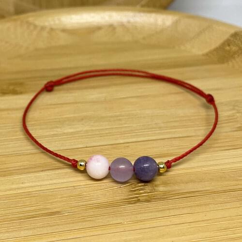 Red Thread Bracelets for Women Handmade Purple Crystal Natural Stones Beads Decorations Gift Jewelry 2021 Wholesale