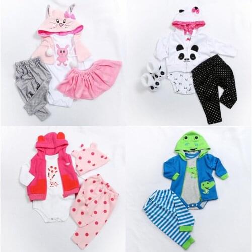 Reborn Baby Doll Clothes Fashion Style fit 45-48/55-60cm Silicone Reborn baby boy girl doll DIY accessories bebes reborn boneca