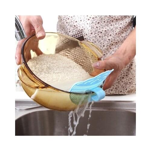 Clearance Move the clip Rice Fruit Vegetable Wash Colander Kitchen Pan Strainer Clip on Pasta for Draining Liquid Cooking Tool 5