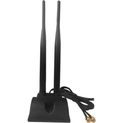 1PC 2.4G/5G wifi dual band antenna 5dbi high gain sucker aerial 1m cable with RP SMA connector for wireless net card NEW