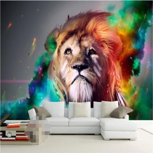 Beibehang wall mural wallpaper-3d Luxury Quality HD Color Lions Return the King mighty hand drawn style large wall mural-3d