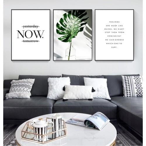 Pictures Living Room Unframed Nordic Canvas Painting Modern Prints Plant Leaf Art s Prints Green Art Wall