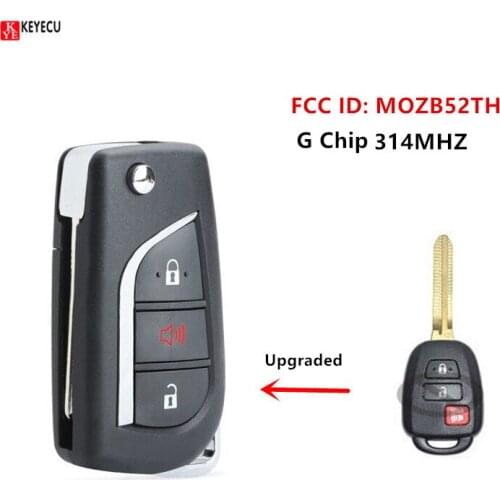 Keyecu Upgraded Flip Remote Key 314MHz Fob for Scion tC iQ for Toyota Yaris 2014 2015 2016 FCC:MOZB52TH with G Chip