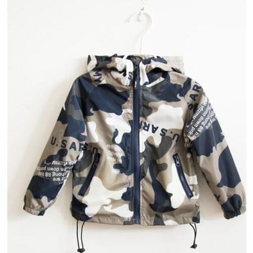 Boys Fashion Jackets Kids Outerwear Cute Windbreaker Warmly Teenage Clothing Camouflage Water Proof Korean Children Coats