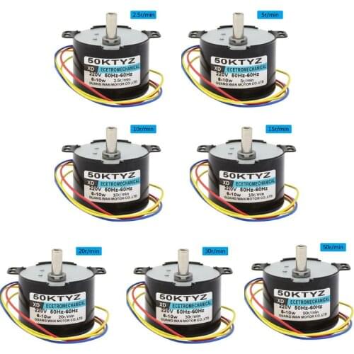 50KTYZ Magnet Synchronous Motor AC220V 2.5-50R/Min Low Speed Reducer Motors Kit