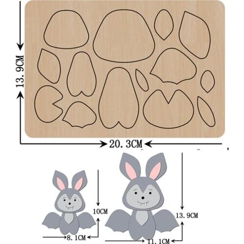 Cute Rabbit Animal Wooden Cut Dies Xmas Cutting Wood Dies For DIY Clothing/Headwear/Pendant/Keychains Accessories Mould 2021 New
