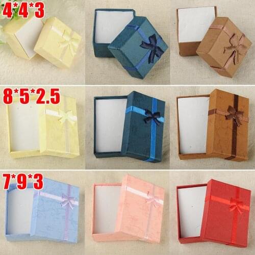 Fashion Colorful 1PC New 4x4x3cm/8x5x2.5cm/9x7x3cm Jewery Organizer Box Rings Storage Cute Box Small Gift Box For Rings Earrings