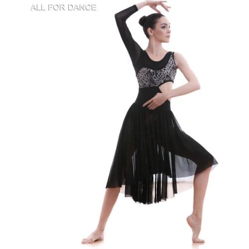 A18589 New arrival Black mesh and lace bodice ballet dress contemporary & Lyrical dress Dance Costumes