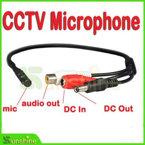 Wholesale Factory Prce 5pcs/lot Mini CCTV Wide Range Microphone for Security Camera Audio Surveillance DVR Free Shipping