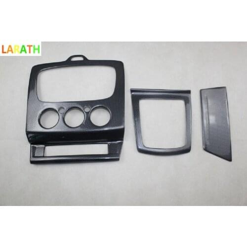 For Ford Focus 2009 2010 2011 Carbon Fiber Car Middle CD Center Control Panel+Gear Shift box Interior Accessories Stripe 3Pcs