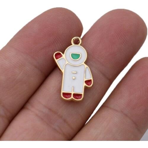 5PCS Enamel Astronaut Charm Pendant Jewelry Making Bracelet Necklace DIY Earrings Accessories Craft