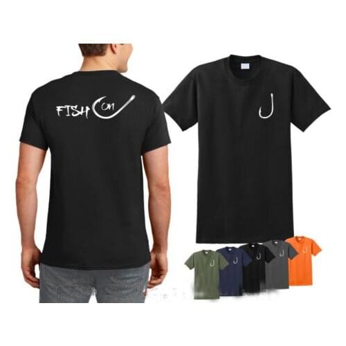 Fish Fisherman T shirt men Present Gift funny casual short sleeve printed tee shirt USA size S-3XL