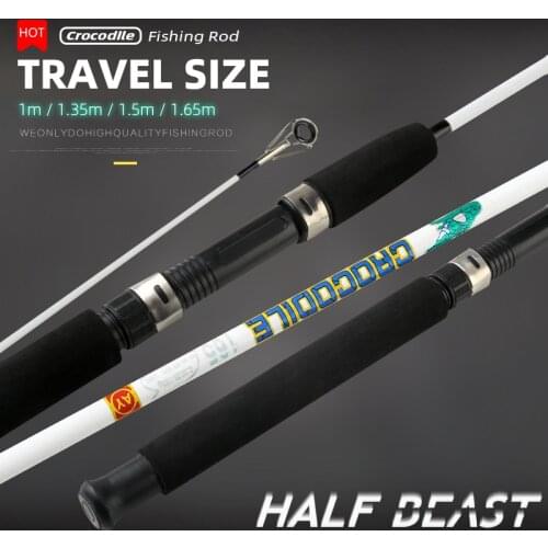 Crocodile solid glass fiber fishing rod small size/ travel size fishing rod Plug-in and Screw kastking rod ultra light rod