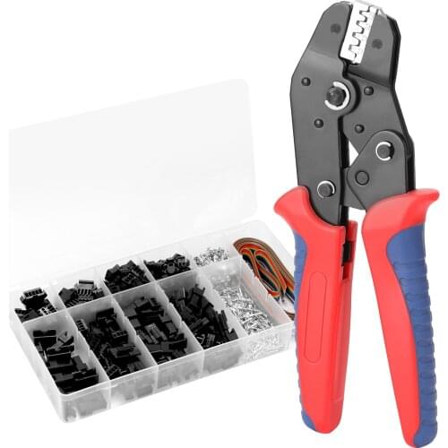 SN-48BS Ferrule Crimping Tool Kit Insulation Terminals Crimper Plier with 590/801pcs Plug Terminals