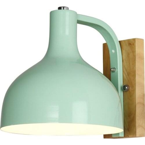 Modern Living Room Wall Lamp Solid Wood Single Head Creative Wall Lights LED E27 Bedside Wall Light Decoration Light Fixture