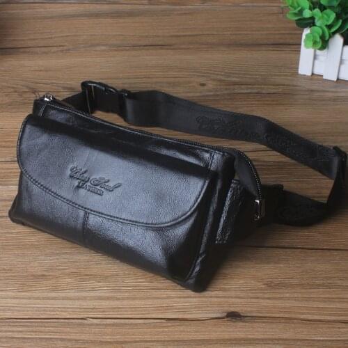 Cheer soul genuine Leather waist bag male bag middle age invisible purse mobile phone bag multifunctional leisure bag