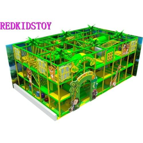 Premium Quality Designed for The Customer From Chile Jungle Themed Three Floors Indoor Playground With Spiral Tube Slide