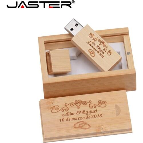 JASTER USB 2.0 maple wooden usb +gift box usb flash drive pendrive 4GB 8GB 16GB 32GB 64GB ( free logo) wedding gifts