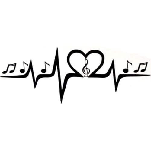 18CM*6.7CM Creative Heartbeat Line With Music Vinyl Decal Car Sticker S9-0735