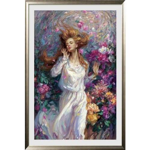 Needlework The girl in the flower Cross stitch people for Embroidery kits,decor Patterns Cross-Stitching,DIY Handmade Art