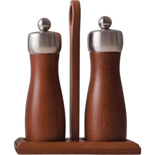 High-end Wood Salt and Pepper Grinder - Adjustable Wooden Mill, Precision Mechanisms for Sea Salt and Peppercorns
