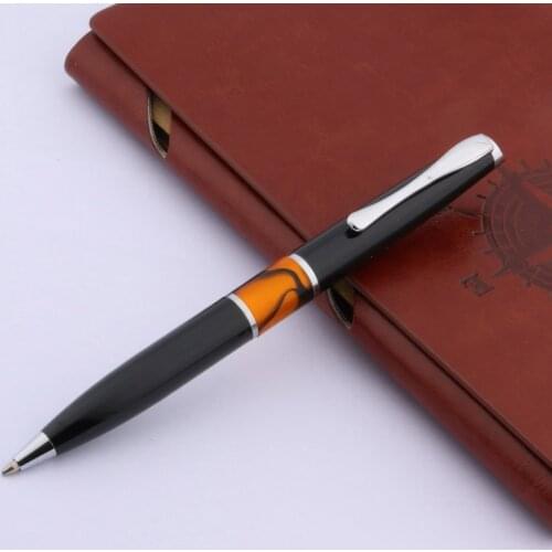 High Quality Silver Black Acrylic Gift Student Metal Ballpoint Pen