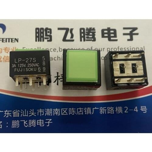 1PCS Japan FUJISOKU LP-27S square self-locking touch panel switch 8 feet with light emitting green light 15*15mm LP1S-27S-559-Z
