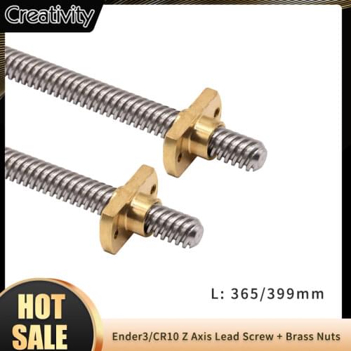 3D Printer Parts Ender-3 Z-axis Rod Lead Screw+Lead Screw Brass Nut For creality Ender-3 Ender-3 pro Printer