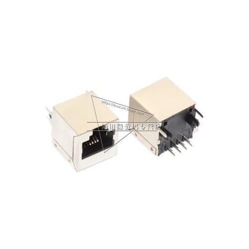 10PCS RJ45 socket, crystal head interface, 8-pin, 8-core, shielded network socket, in-line 180 degrees