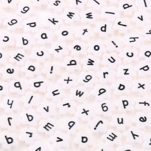 100/200/400Pcs 11mm Random Acrylic Flower Heart Beads Alphabet Beads Letter Beads For Jewelry Making DIY Spacer Bracelet