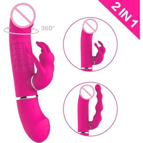 2 in 1 Detachable Dildo Vibrator Womens 10 speeds Licking Dual Motor Rabbit Vibrators Vagina Anal Stimulator Adults Sex Toys