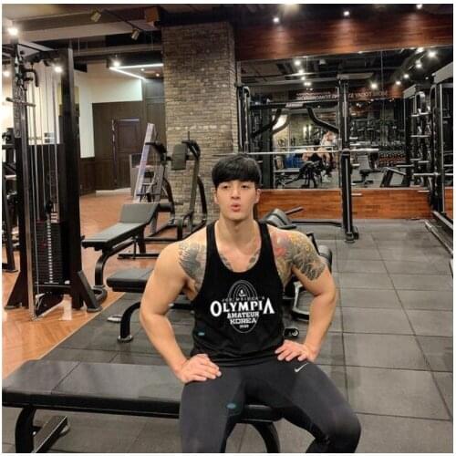 2020 Summer Men Bodybuilding Tank Tops Gym Workout Fitness Cotton Sleeveless Shirt Running Clothes Stringer Singlet Casual Vest