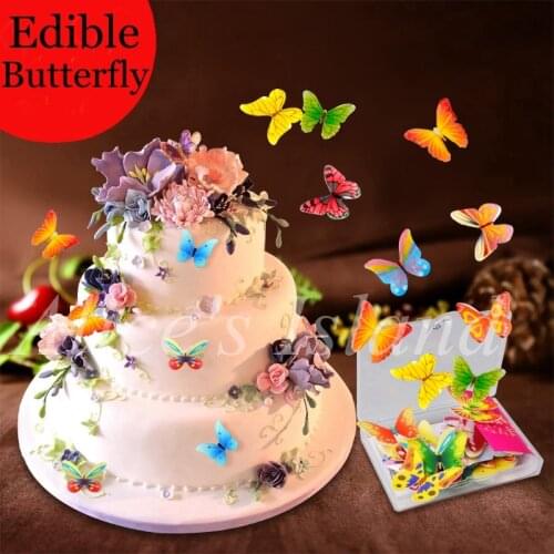 34pcs 3D Edible butterfly Cake Decoration Wedding Birthday Party Baby Shower cake idea decoration cake edible paper