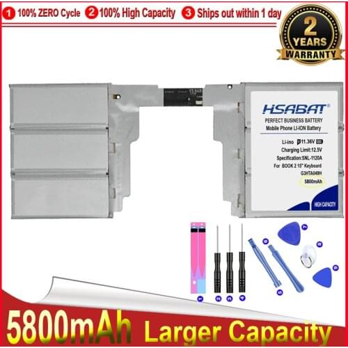 HSABAT 0 Cycle 5800mAh G3HTA050H G3HTA049H Laptop Battery for Microsoft Surface BOOK 2 15'' Keyboard Accumulator
