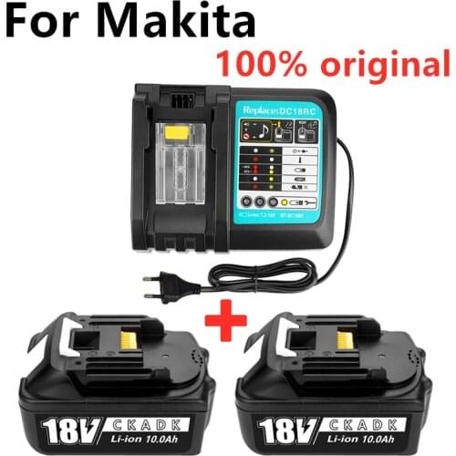 2021S original BL1860 Rechargeable Battery 18V6000mAh 6.0AH Lithium ion for Makita 18V Battery BL1840 BL1860B LXT400+charger