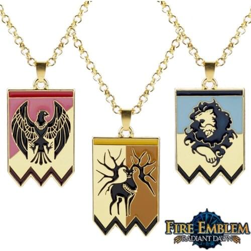 Anime Fire Emblem Necklace Long Chain Pattern Tag Pendant Necklace Women Men Colar Gifts