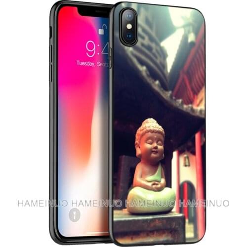 Black tpu case for iphone 5 5s SE 2020 6 6s 7 8 plus x 10 case silicone cover for iphone XR XS 11 pro MAX case Buddha budha