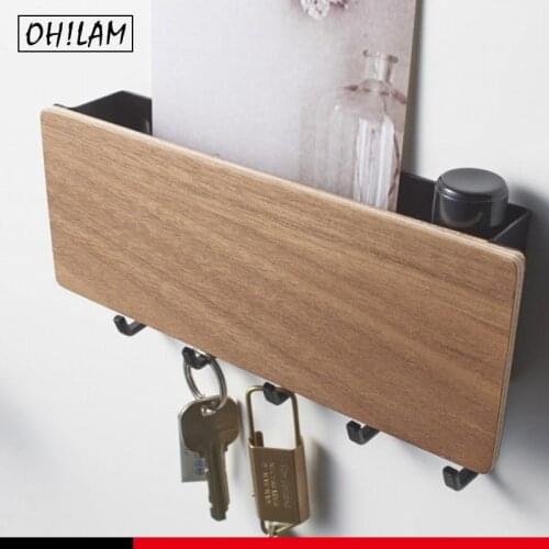 Decorative Key and Mail Holder for Walls - Stylish Rack with Hangers Small Wooden Key Rack Holder Organizer Wall Home Entryway