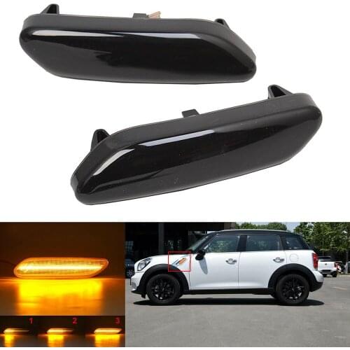 Dynamic Repeater Sequential Indicator Lamp Blinker For Mini Cooper Countryman R60 R61 2011-2016 Front LED Side Marker Light 2PCS